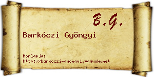 Barkóczi Gyöngyi névjegykártya