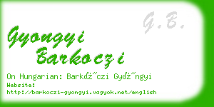 gyongyi barkoczi business card