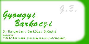 gyongyi barkoczi business card